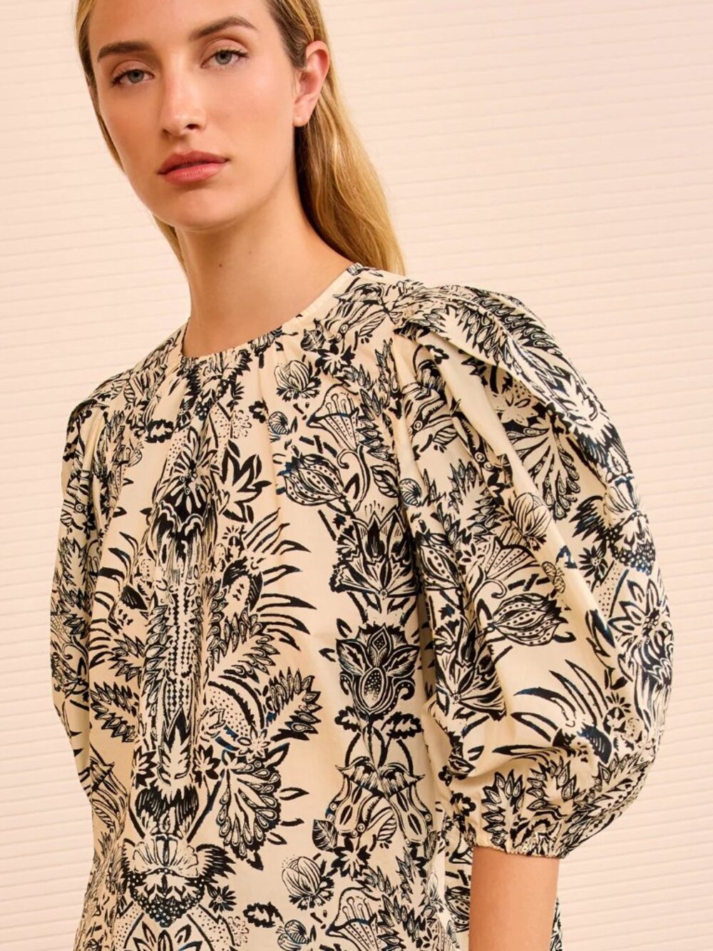 NWT JOIE Puff Sleeve Top Floral Print Short Sleeve Blouse size S